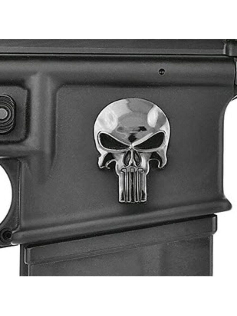 Dark Gunmetal The Punisher metal 3D sticker decal - Picture 2 of 4
